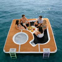 Piscine flottante gonflable portable avec filet de protection anti-méduse pour océan, mer, bateau, yacht