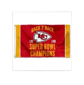 Hoge Kwaliteit Custom Kansas City Chefs 3X5 Ft Vlag Terug 2 Back Super Bowl Kampioenen Cadeau Banner