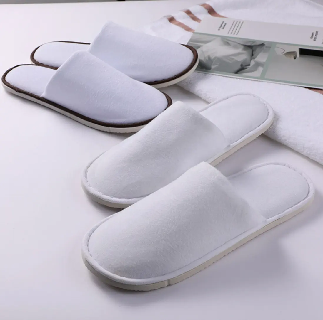 Zapatillas desechables para Hotel y Spa, con logotipo personalizado directo de fábrica, color blanco