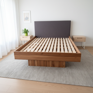 Letto a piattaforma in legno massello personalizzato con cassetto contenitore a scomparsa OEM ODM per progetti di design per hotel di lusso e ville, ordini all'ingrosso - Product Image 5
