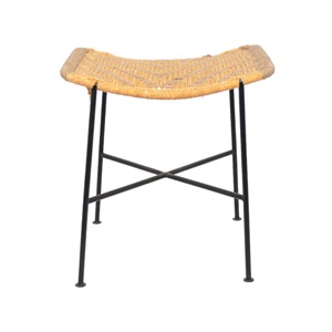 Siège en bois tissé à la main personnalisable avec tabouret à cadre en métal intérieur extérieur maison hôtel restaurant parc centre commercial cuisine salon - Product Image 2