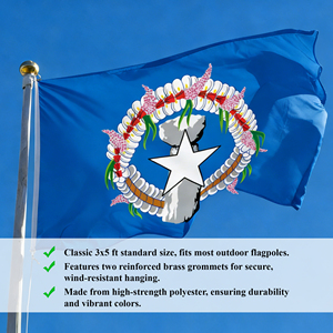 Bandera <span class=keywords><strong>de</strong></span> las Islas Marianas del Norte <span class=keywords><strong>de</strong></span> 3x5 Pies, Bandera Nacional <span class=keywords><strong>de</strong></span> CNMI, Poliéster 100D, Decoración para Exteriores, Ojales, Banderas Personalizadas <span class=keywords><strong>de</strong></span> las Islas del Pacífico - Product Image 4