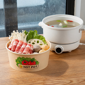 Bol rond en papier kraft jetable, imperméable, personnalisable, 500 ml, 700 ml, 900 ml, pour snacks, soupes et salades, à emporter - Product Image 2