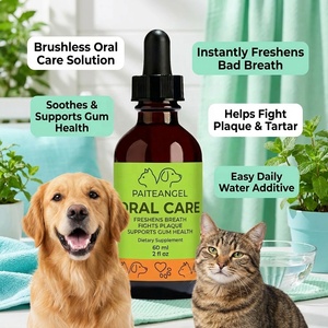 น้ำยาดูแลช่องปากสัตว์เลี้ยง OEM สำหรับสุนัขและ<span class=keywords><strong>แมว</strong></span> ช่วยให้ลมหายใจสดชื่น ลดคราบพลัคและหินปูน บำรุงสุขภาพฟัน ขนาด 60 มล. - Product Image 1
