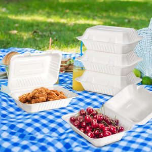Caja Plegable de Papel Kraft Biodegradable para Entrega, Contenedor Desechable Tipo Concha para Alimentos, Certificado LFGB, para Fideos, Gelatina, Sushi - Product Image 2