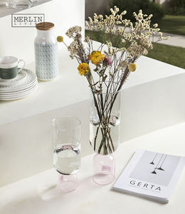 Merlin Living Pink Farbige Hydro po nische Glasvase Set Klarer Zylinder <span class=keywords><strong>Terrarium</strong></span> & Knospe Blumenvase Farbige Kristall vasen - Product Image 5