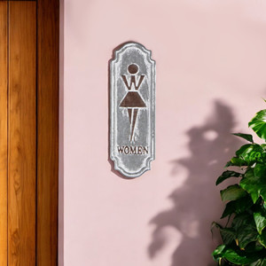 12 \ "X 4 \" decorazione da parete in metallo grigio e marrone HMS decorazione per la casa della stanza delle donne - Product Image 1