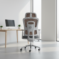 Chaise de bureau ergonomique moderne en tissu maillé respirant, hauteur réglable, pivotante à 360 degrés, avec support lombaire, dossier haut, pour école et hôtel