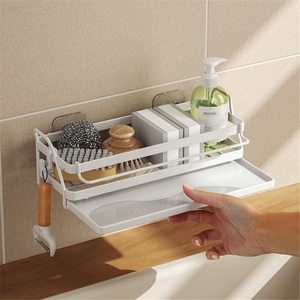 Modern Kitchen <b>Racks</b> Standing Type Spice Storage <b>Racks</b> Stainless Steel Waterproof Sink Sponge Drain Baskets - Product Image 4