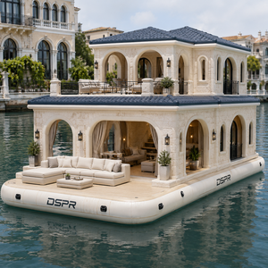 Casa Flotante Inflable de Dos Pisos, con Asientos Interiores y Exteriores, Estabilidad y Flotabilidad para Vacaciones en Islas Tropicales y Recreación en Grupo - Product Image 4
