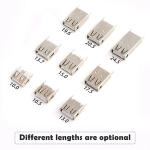 उच्च गुणवत्ता महिला श्रीमती एसएमडी डुबकी प्रकार 13.7mm ऊंचाई प्रकार-एक कनेक्टर यूएसबी महिला जैक - Product Image 5