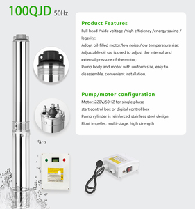 Pompe de surpression solaire haute pression en acier inoxydable série 100QJD/4SDM <span class=keywords><strong>pour</strong></span> puits profonds, irrigation et agriculture (OEM) - Product Image 5