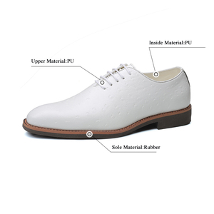 Chaussures Oxford classiques pour hommes grandes tailles 37-48, blanches et noires, pour mariage - Product Image 2