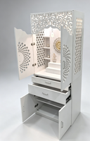 FULLSUMMER Armoire d'autel en bois sur mesure, design sculpté, entièrement personnalisable en taille, finition et logo, pour la maison, hindouisme et bouddhisme