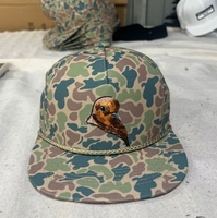 Personnalisé Brodé Canard Camo Chasse Casquette Hommes En Plein Air 5 Panneau Structuré Corde Snapback Chapeaux avec Corde Oiseaux Couleur Bloc Casquette