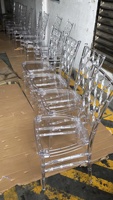 Chaises de mariage et de salle à manger Chiavari en résine acrylique transparente, durables, pour usage commercial extérieur, événements, salon et atelier - Vente en gros usine
