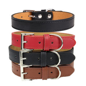 Collar de perro de fibra Ultra suave y duradero de alta calidad, tamaño ajustable lateral interior, collares de PU para perros grandes modernos de lujo para mascotas, vaca genuina - Product Image 1