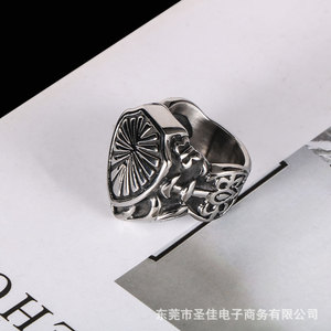Anillo de Acero Inoxidable para Hombre, Forma de Escudo SA808, Diseño de Hoja de Plátano, Joyería de Regalo - Product Image 4