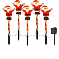 LED Weihnachtsbaum Fünfzackiger Stern Schneeflocken Schneemann Elch Gehstock Garten Outdoor Wasserdichte Feiertags-Rasenbeleuchtung