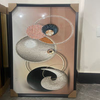 Cadre photo géométrique moderne abstrait en porcelaine plaquée argent, art mural de luxe, décoration intérieure, peinture de luxe en cristal et diamant
