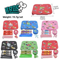 Vente chaude Biodégradable Couleur Manuel Cigarette Roulant Plateau Deux Couches En Plastique Fumée Broyeur Briquets Fumer Accessoires Ensemble