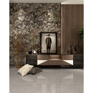 Pierre d'agate en bois fossilisé brun de luxe dalle de bois de forêt pétrifiée semi-précieuse pour mur