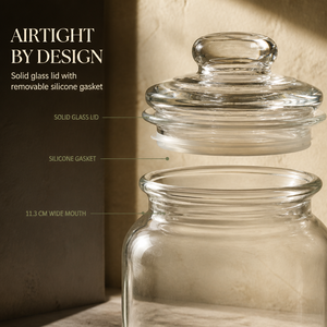 <span class=keywords><strong>Bocaux</strong></span> de cuisine en verre transparent à usage domestique, avec couvercle en silicone serré à l'air, pot de stockage d'aliments et de bonbons, ml - Product Image 2