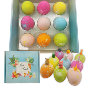 Bombes de bain moussantes de haute qualité, relaxation, huile essentielle premium, naturelle, biologique, végétalienne, mignonnes, en forme d'œuf de dinosaure, avec des jouets à l'intérieur - Product Image 1