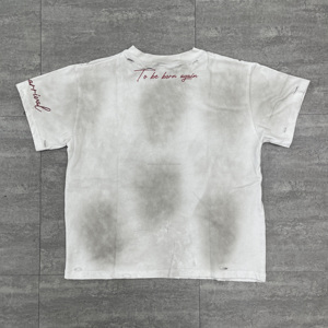 Tùy Chỉnh 100% Bông Quá Khổ Heavyweight Boxy Phù Hợp <span class=keywords><strong>Tee</strong></span> Dtg In Ấn Đồ Họa Mặt Trời Faded Axit Rửa Rhinestone Đau Khổ T Áo Sơ Mi - Product Image 3