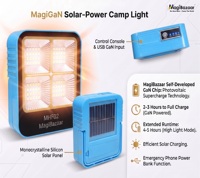 Linterna Solar Recargable MHF02, Linterna LED Impermeable IP65 para Camping, Soporte Magnético, Banco de Energía, Doble Función para Senderismo y Emergencias