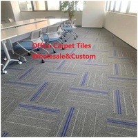 Dalles de moquette commerciales pour bureaux, avec support PVC, gris rayé, revêtement de sol modulaire, vente en gros, tapis carré emboîtable personnalisé