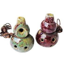 Flûte en céramique artisanale de haute qualité, type gourde, avec effet de four, instrument de musique en céramique, vente en gros - Product Image 2