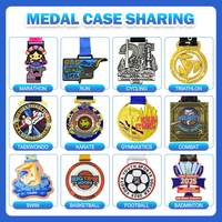 Gepersonaliseerd ontwerp van uw eigen blanco metalen zinklegering 3D emaille marathonprijs 5K 10K gepersonaliseerde sportmedaille met lint