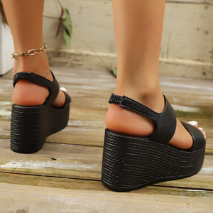Women 34- Wedge <b>Sandals</b> Thick Sole Summer New Style Platform Open-Toe Roman <b>Sandals</b> - Product Image 4