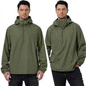 Veste coupe-vent imperméable à capuche 2 en 1 pour homme, imprimée, légère, en polyester, couleur unie, décontractée, pour l'extérieur, vêtements d'hiver - Product Image 2