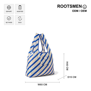 Tote <b>Bags</b> <b>Foldable</b> Ripstop Nylon <b>Shopping</b> <b>Bag</b> Diagonal Stripe Reusable Grocery <b>Bag</b> Custom Logo OEM ODM BSCI - Product Image 4