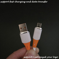 Kabel USB mikro seri Android V8 karet silikon cair Flex 4 Core profesional penjualan laris