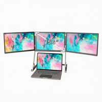 Moniteur portable ODM Triple Monitor TriCreate 15,6 pouces 1080P FHD USB-C pour ports IPS LED rétroéclairé 60Hz avec haut-parleur intégré pour ordinateur portable
