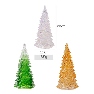 Decorazione Natalizia da Tavolo a Forma di Albero in Vetro con Luce, Statuetta e Giocattolo in Stile Europeo-Americano - Product Image 5