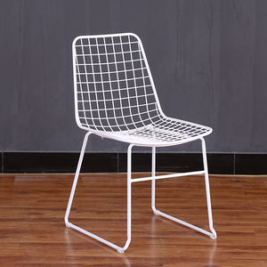 Bol <span class=keywords><strong>Bertoia</strong></span> en métal pour meubles de maison moderne, chaise en fil de maille blanche, Design Vintage, hong kong, Style européen, échantillon gratuit - Product Image 2