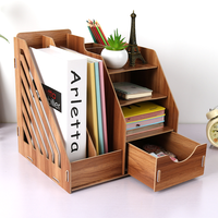 Boîte de rangement en bois multifonction Foska, boîte à bijoux, porte-stylos et crayons de bureau avec tiroir, organiseur de maquillage de bureau, support de papeterie