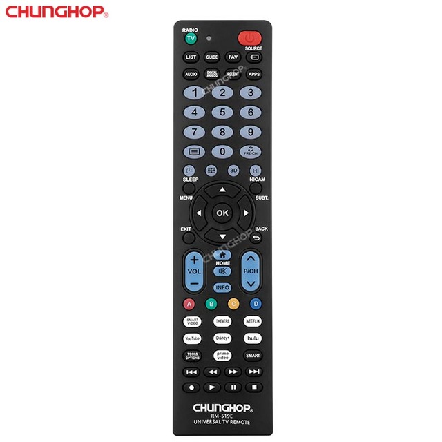 Chunghop RM-519E Smart TV Remote Compatible with 5 Brans for LG Samsung Philips Sony Panasonic