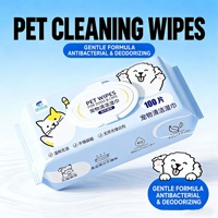 Lingettes pour animaux de compagnie pour chiens et chats, sans alcool, non parfumées, lingettes humides pour le nettoyage des pattes, lingettes épaisses et douces pour le toilettage