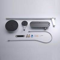 Ensemble de douche mural chromé haut de gamme, trois fonctions, avec robinets thermostatiques en laiton et jets doux, pour salle de bain
