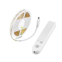 Lampu Strip Led Bertenaga Baterai Usb Sensor Gerak Pir 5V Kotak Baterai Aaa Lemari Tahan Air Lemari Pakaian Dapur Fleksibel