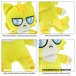Fabricantes de Llaveros de Peluche: Mini Muñeco de Peluche de Gato Tabby Amarillo Enojado, Llavero Personalizado de Animales de Peluche - Product Image 3
