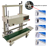 Machine de scellage électrique automatique verticale à bande continue pour sachets alimentaires, sacs en plastique, feuilles d'aluminium, papier, boissons, produits chimiques
