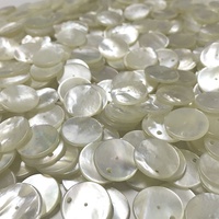 Perles rondes en nacre blanche naturelle avec 2 trous pour la fabrication de bijoux et les loisirs créatifs