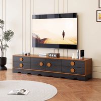 Meuble TV et table basse de style vintage français, armoire de rangement, design du milieu du siècle, bois massif, respectueux de l'environnement, convient aux téléviseurs de 55 à 59 pouces
