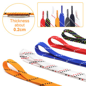 Wegoodzf Tùy Chỉnh Phẳng Polyester Cặp Ice Hockey Dây Giày Hai Lớp Dày Twill Điểm Thể Thao Giày Thể Thao - Product Image 2